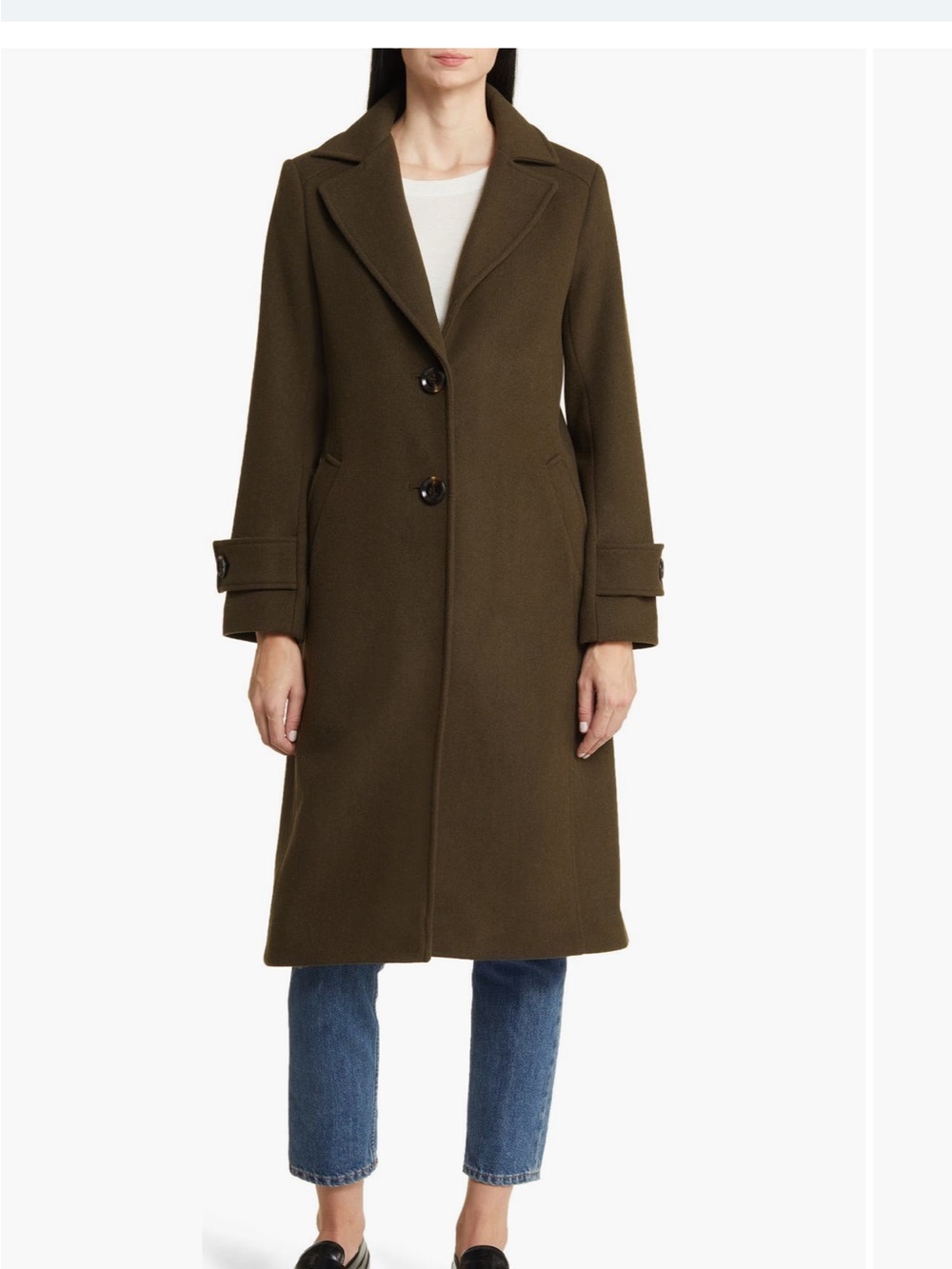 Sam Edelman olive 🫒 Single-Breasted Wool Trench Coat